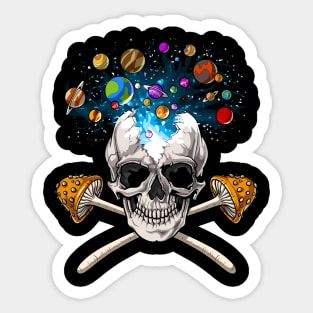 Magic Mushrooms Skull Sticker